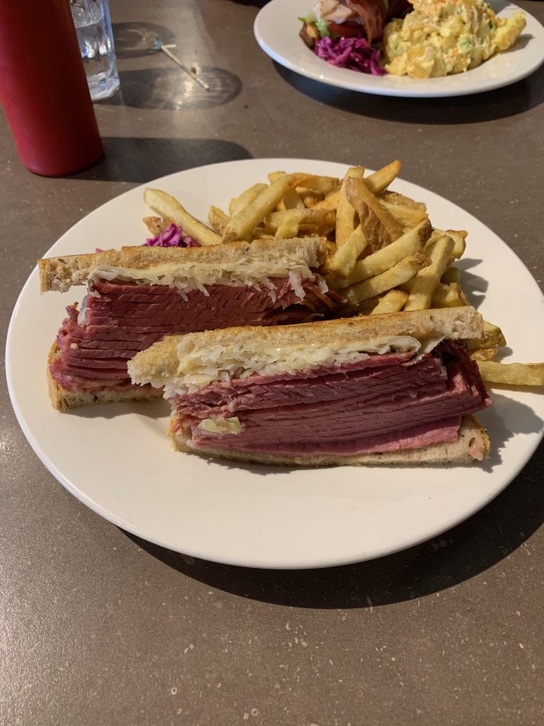 Grumans Deli smoked meat sandwich.