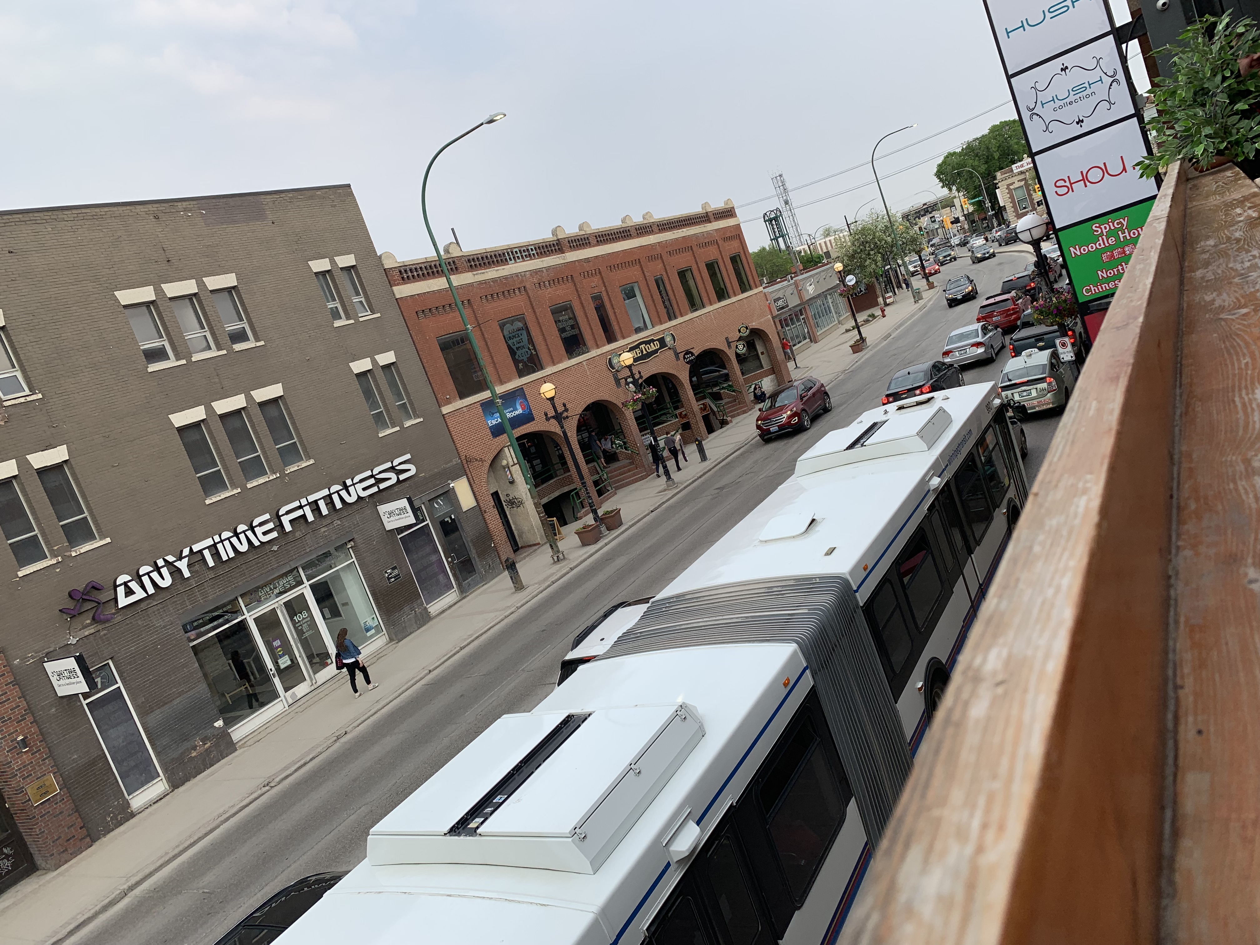 View of Osborne Street from a patio, we'd skip this next time